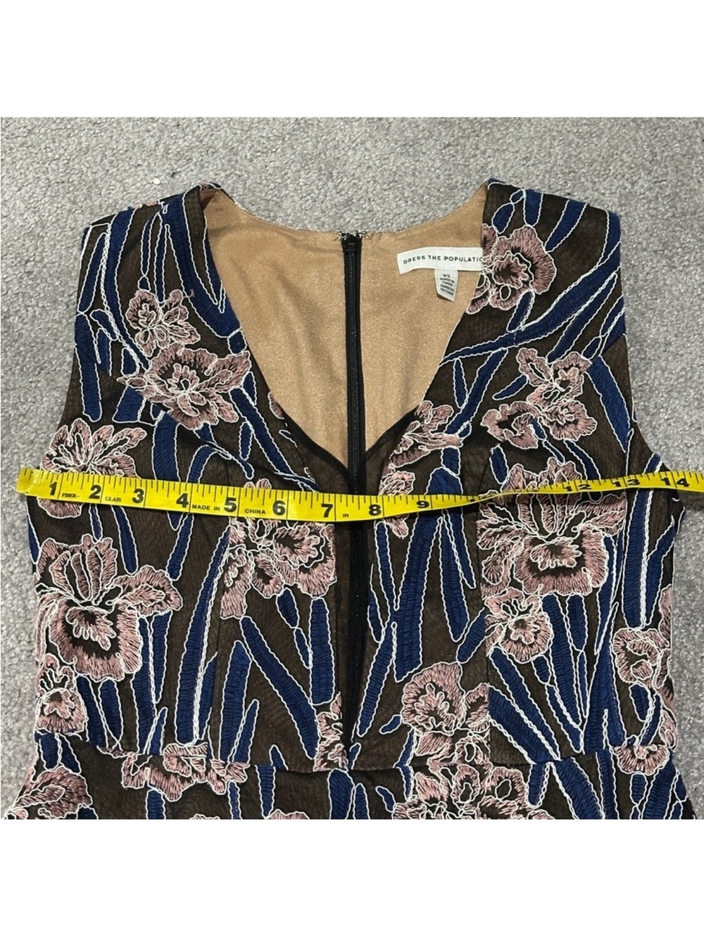Dress The Population Macie Floral Embroidery Fit & Flare Dress - Picture 8 of 10